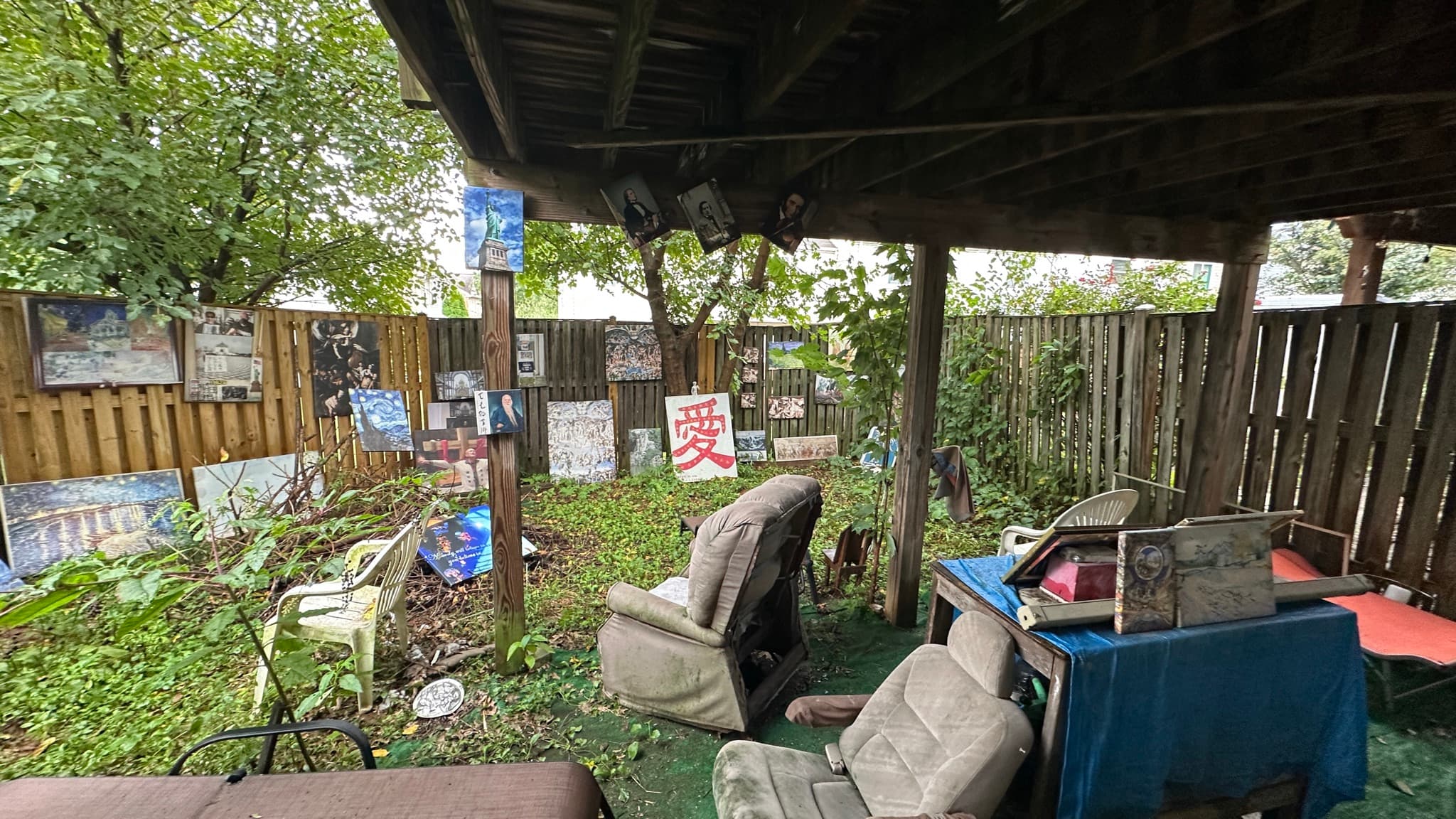 Gunners Lake Village, Germantown MD — Covered patio under the rear deck, fenced backyard