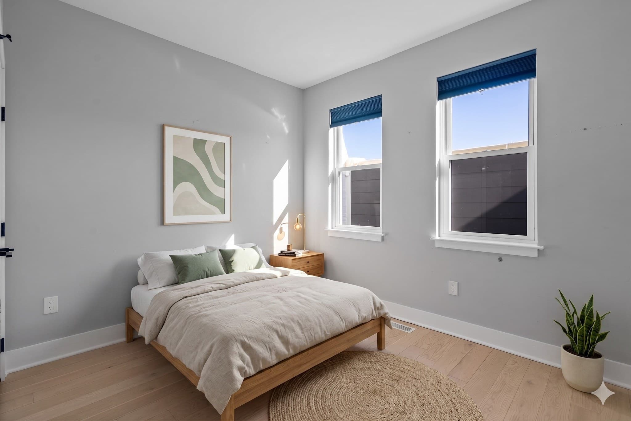Second bedroom, virtually staged, at 3572 13th St NW #2, Columbia Heights DC