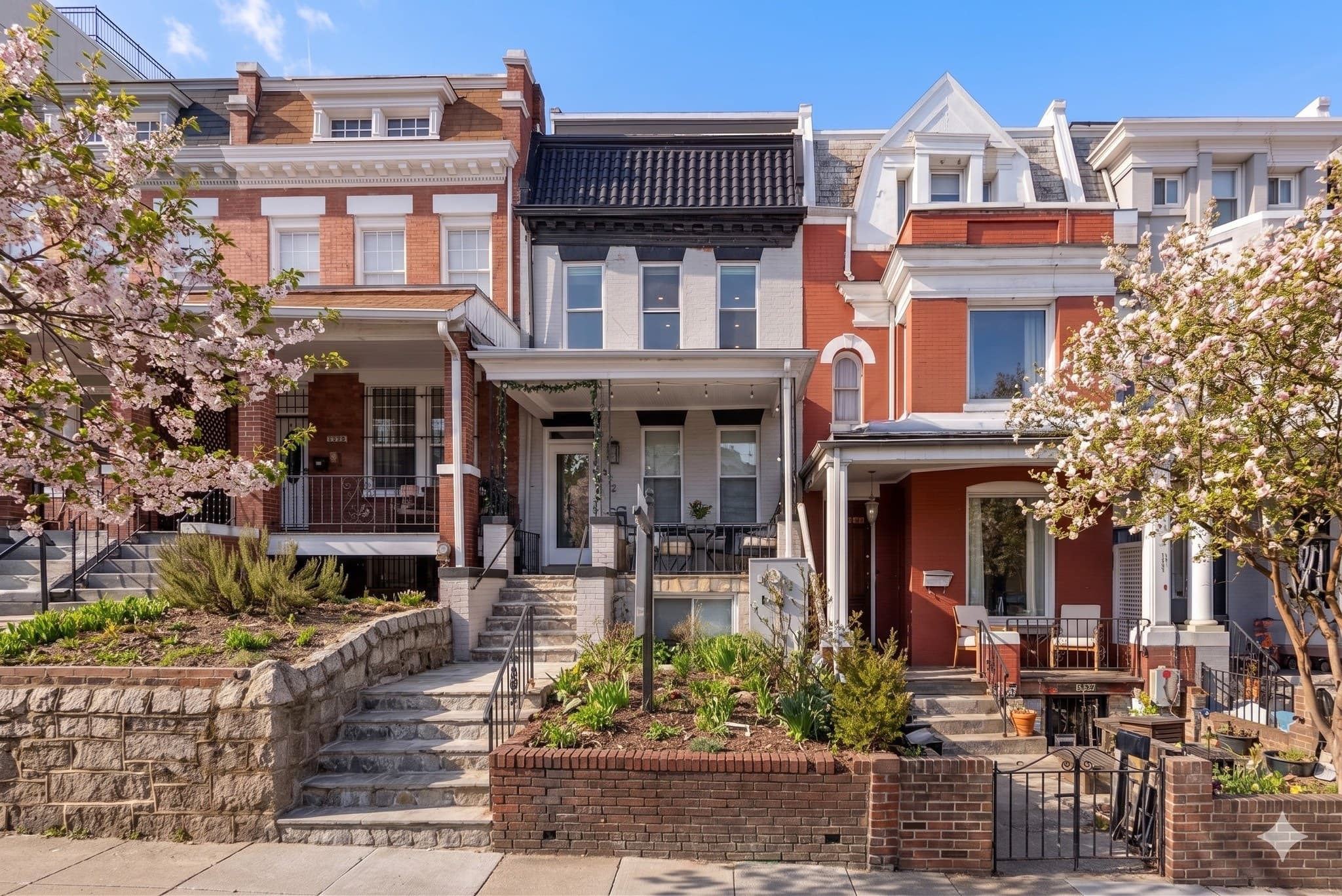 Front exterior of 3572 13th St NW #2, a renovated 1911 rowhome in Columbia Heights, Washington DC